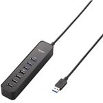 エレコム USB3.0ハブ/マグネット付/セルフパワー・バスパワー共用/7ポート/ブラック U3H-T706SBK