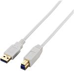エレコム 極細USB3.0ケーブル(A-B)/2.0m/ホワイト USB3-ABX20WH