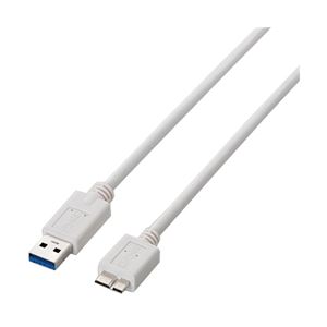 エレコム USB3.0ケーブル(A-microB)/1.0m/ホワイト USB3-AMB10WH 商品写真