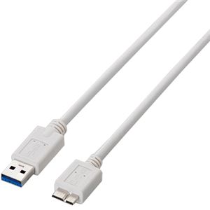 エレコム USB3.0ケーブル(A-microB)/1.0m/ホワイト USB3-AMB10WH 商品写真2