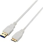 エレコム 極細USB3.0ケーブル(A-microB)/1.0m/ホワイト USB3-AMBX10WH