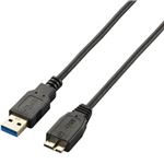 エレコム 極細USB3.0ケーブル(A-microB)/2.0m/ブラック USB3-AMBX20BK