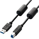 エレコム フェライトコア付きUSB3.0ケーブル(A-B)/1.0m/ブラック USB3-BF10BK