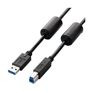 エレコム フェライトコア付きUSB3.0ケーブル(A-B)/2.0m/ブラック USB3-BF20BK 商品画像