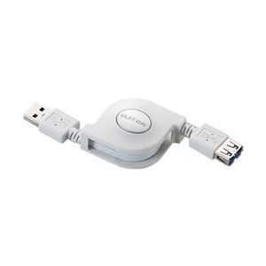 エレコム 巻き取りUSB3.0延長ケーブル(A-A)/0.7m/ホワイト USB3-RLEA07WH 商品画像