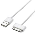 Logitec Dockコネクタ付充電・転送USBケーブル/MFi認証/ストレート/AV売場用/0.1m/ホワイト LHC-UADO01WH