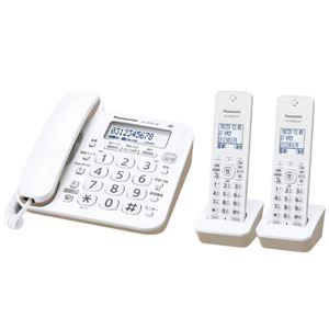 パナソニック(家電) コードレス電話機(子機2台付き)(ホワイト) VE-GD25DW-W 商品写真