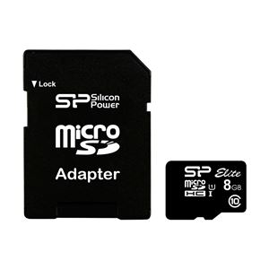 シリコンパワー 【UHS-1対応】microSDHCカード 8GB Class10 SP008GBSTHBU1V10-SP 商品画像