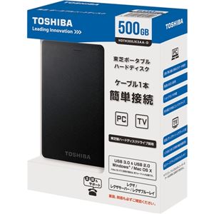 東芝(家電) ポータブルハードディスク 500GB ブラック HDTH305JK3AA-D 商品画像