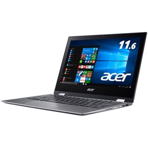 Acer Spin 1 SP111-32N-A14P (Celeron N3350/4GB/64GBeMMC/ドライブなし/11.6/IPS 光沢パネル/Windows 10Home(64bit)/Officeなし/スチールグレイ)