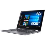 Acer Spin 1 SP111-32N-A14P (Celeron N3350/4GB/64GBeMMC/ドライブなし/11.6/IPS 光沢パネル/Windows 10Home(64bit)/Officeなし/スチールグレイ)