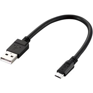 エレコム microUSBケーブル/2A出力/スタンダード/通信・充電/0.2m/ブラック