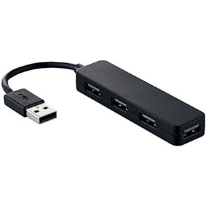 エレコム USB2.0ハブ/カラフルモデル/バスパワー/4ポート/ブラック