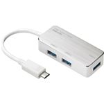 サンワサプライ USB Type-Cハブ(USB3.0・3ポート・シルバー)