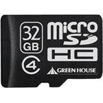 グリーンハウス microSDHCカード(アダプタ付属) 32GB Class4