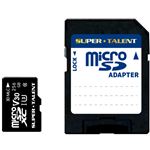 SUPERTALENT UHS-I 高耐久 3D MLC NAND採用 microSDXCメモリーカード 256GBClass10 変換アダプタ付