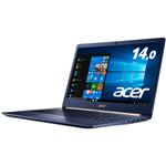 Acer Swift 5 SF514-52T-H58Y／B （Core i5-8250U／8GB／512GBSSD／ドライブなし／14.0／Windows 10 Home 64bit／チャコールブルー）