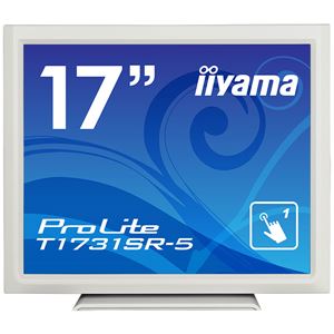 iiyama 17型タッチパネル液晶ディスプレイ ProLite T1731SR-5（抵抗膜方式／USB通信／シングルタッチ／防塵防滴／D-SUB／HDMI／DP） ホワイト