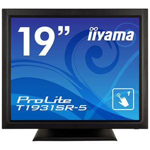 iiyama 19型タッチパネル液晶ディスプレイ ProLite T1931SR-5（抵抗膜方式／USB通信／シングルタッチ／防塵防滴／D-SUB／HDMI／DP） ブラック