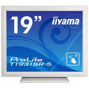 iiyama 19型タッチパネル液晶ディスプレイ ProLite T1931SR-5（抵抗膜方式／USB通信／シングルタッチ／防塵防滴／D-SUB／HDMI／DP） ホワイト