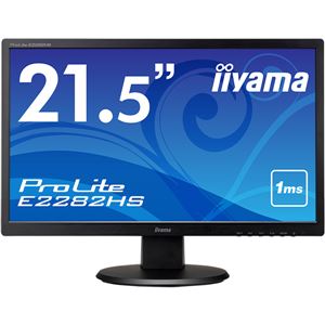 iiyama 21.5型ワイド液晶ディスプレイ ProLite E2282HS（フルHD／HDMI／DVI／D-SUB／スピーカー搭載） ブラック