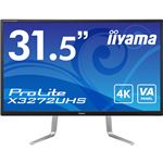 iiyama 31.5型ワイド液晶ディスプレイ ProLite X3272UHS（VA／4K2K／DP／HDMI×2／PIP機能／PBP機能／10bitカラー対応） ブラック