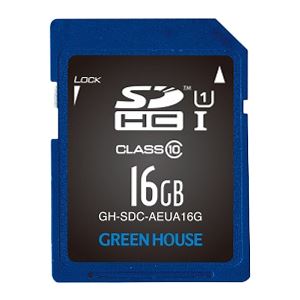 グリーンハウス データ復旧サービス付 SDHCメモリーカード UHS-I クラス10 16GB