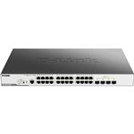 D-Link DGS-3000-28XMPL2+マネージドスイッチ、PoE+対応（最大370W給電）、10／100／1000BASE-Tポート×24、10GSFP+スロット×4（リミテッドライフタイム保証対象）