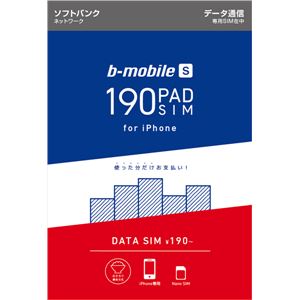 日本通信 b-mobile S 190PadSIM for iPhone （ナノSIMパッケージ）