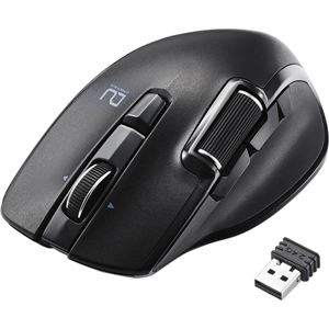 エレコム UltimateBlueマウス／DUALシリーズ／ハードウェアマクロ搭載／サイドホイール／高速スクロール／無線／Lサイズ／6ボタン／ブラック