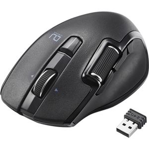 エレコム UltimateBlueマウス／DUALシリーズ／ハードウェアマクロ搭載／サイドホイール／高速スクロール／無線／Mサイズ／6ボタン／ブラック