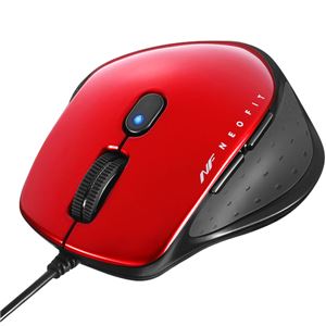 バッファロー（サプライ） 有線 BlueLED 5ボタン NEOFITマウス Sサイズ レッド