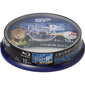 シリコンパワー 録画用BD-R 1-4倍速記録対応 インクジェットプリンタ対応 10枚スピンドル