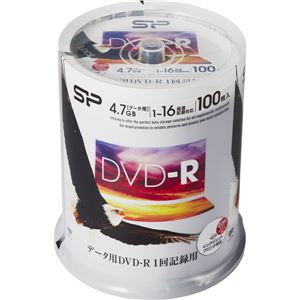 シリコンパワー データ用DVD-R 1-16倍速記録対応 インクジェットプリンタ対応 100枚スピンドル