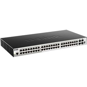 D-Link DGS-1510-52X ギガビットL2+スタッカブルスマートProスイッチ、10／100／1000BASE-Tポート×48、10GSFP+スロット×4、日本語GUI、リミテッドライフタイム保証対象