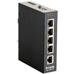 D-Link DIS-100G-5W産業用ギガビットアンマネージドスイッチ、10／100／1000BASE-Tポート×5、DC電源、IP30メタル筐体、-40℃〜75℃対応、5年保証対象