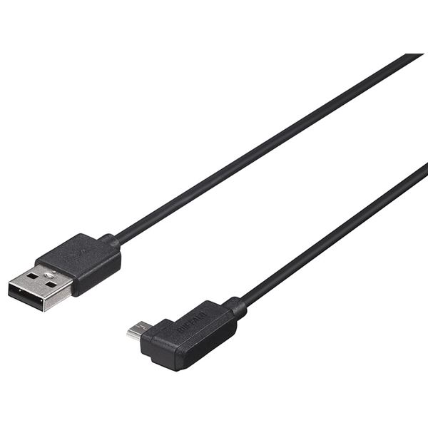 バッファロー（サプライ） USB2.0ケーブル A-microB L字右向き 1.5m ブラック BU2AMBL15RBK b04