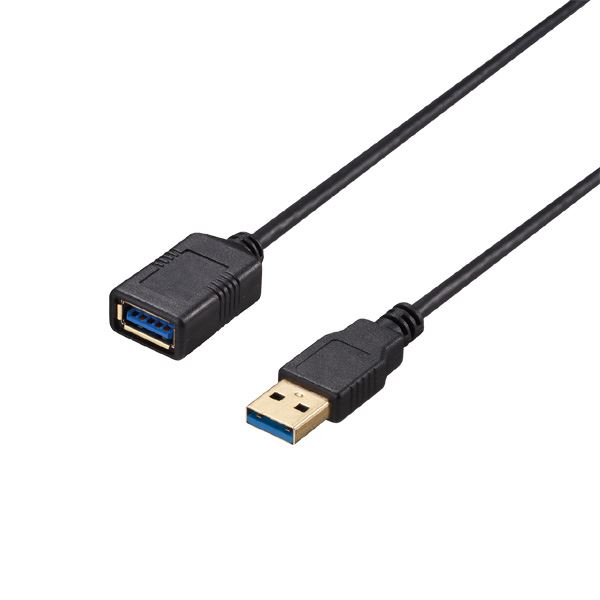 バッファロー（サプライ） USB3.2 Gen1 ケーブル 延長用 A-A スリム 2m ブラック BU3AAS20BK b04