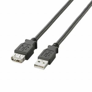 ELECOM（エレコム） USB2.0延長ケーブル（A-A延長タイプ） U2C-E05BK - 拡大画像