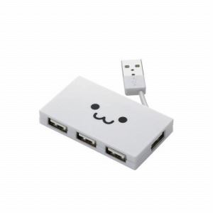 ELECOM（エレコム） USB2.0ハブ（ケーブル収納タイプ） U2H-YK4BF1WH - 拡大画像