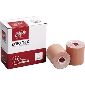 （まとめ買い）ZERO テックス キネシオロジーテープ 75mm×5m 4巻入×2セット - 拡大画像