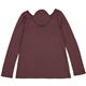 (まとめ買い)キヤロン おとな女子委員会 長袖背中ポケット付Tシャツ ボーダー柄 ワイン×グレー Lサイズ×3セット