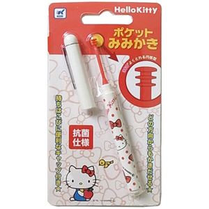 （まとめ買い）ハローキティ ポケットみみかき ホワイト×5セット