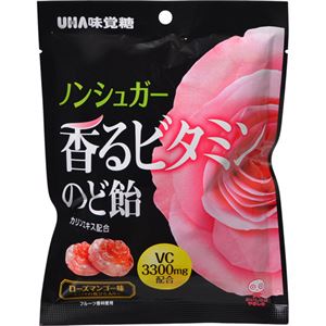 （まとめ買い）【ケース販売】UHA味覚糖 ノンシュガー香るビタミンのど飴 ローズマンゴー味 92g×6袋×6セット