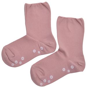 （まとめ買い）超ゆーったり靴下 すべり止め付き 婦人用 ピンク 23-25cm×4セット - 拡大画像
