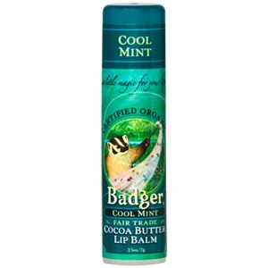 （まとめ買い）BADGER(バジャー) ラージリップバームスティック クールミント 7g×4セット