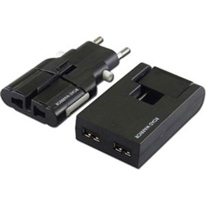 （まとめ買い）デバイスネット USB対応マルチ電源変換アダプター RW99BK-B ブラック×3セット - 拡大画像