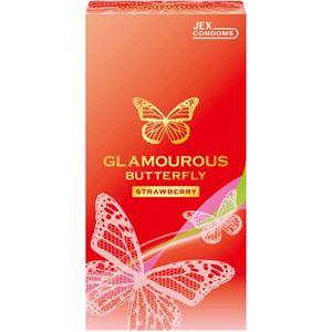 （まとめ買い）グラマラスバタフライ ストロベリーの香り 6個入り(コンドーム)×3セット - 拡大画像