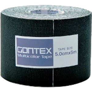 (まとめ買い)GONTEX Multicolor Tape GTRT002BKS ブラック 幅5cm×長さ5m 伸縮性ロールテープ×4セット