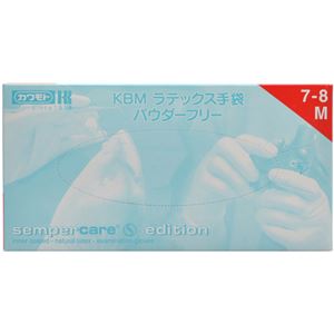 （まとめ買い）KBM ラテックス手袋 パウダーフリー M 100枚入×4セット